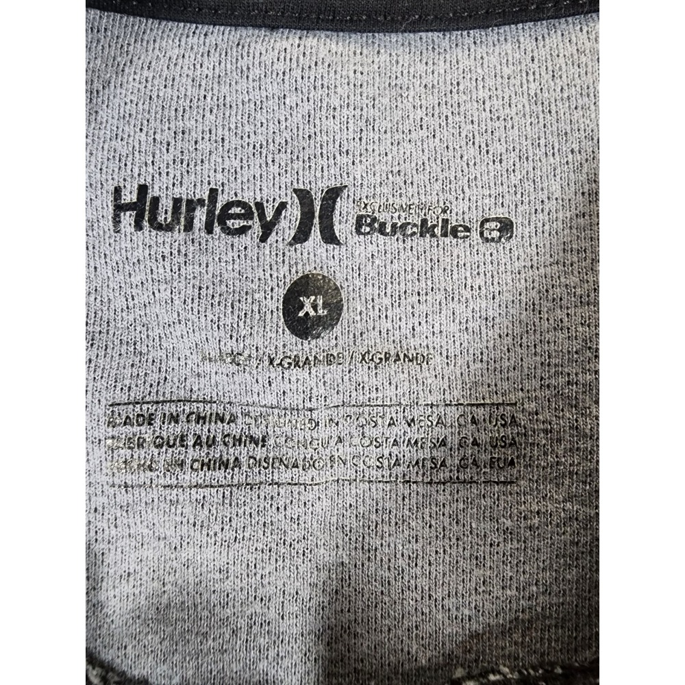 Hurley BKE Buckle Pullover Mens XL Crew Neck Black Gray Textured Long Sleeve - Picture 6 of 8